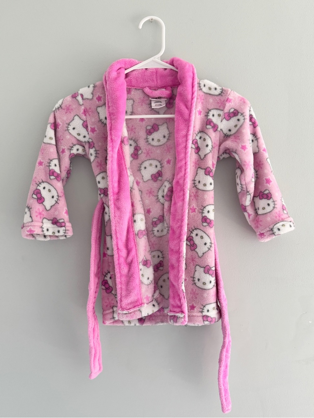 Hello Kitty Sanrio Girls Pink Plush Fleece Robe Size 4